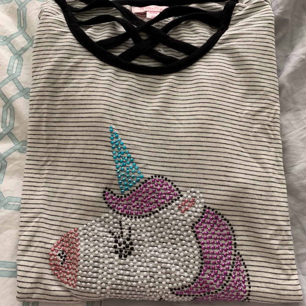 Girls long sleeve me.n.u shirt